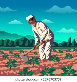 Maharashtra Farmer - A Vibrant Vector Illustration Depicting the Resilience and Hard Work of Indian Agriculture