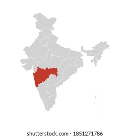 Maharashtra Highlighted On India Map Eps Stock Vector (Royalty Free ...