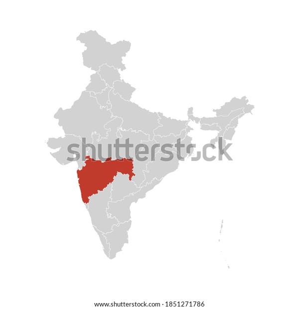 Maharashtra Highlighted On India Map Eps Stock Vector (Royalty Free ...