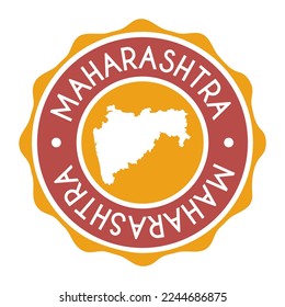 Maharashtra, India Badge Map Vector Seal Vector Sign. National Symbol Country Stamp Design Icon Label. 