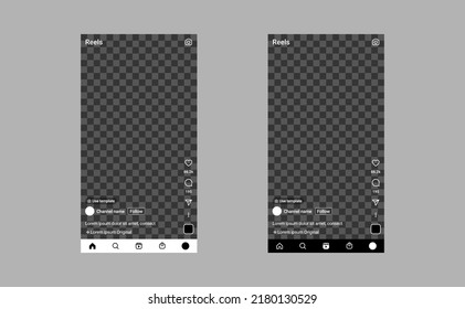 Maharashtra, India, July 19 2022: Instagram Reels Mockup Empty Screen Ui Blank Template