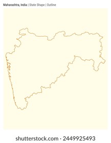 Maharashtra, India. Simple vector map showing the outline shape of the state. Vector illustration in outline style.