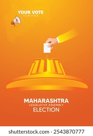 Elección de la Asamblea Legislativa de Maharashtra Tu voto Tu voz Afiche de Vector