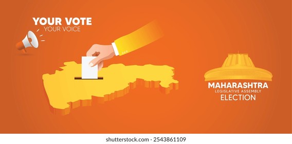 Afiche del Vector electoral de la Asamblea Legislativa de Maharashtra (vidhan sabha)