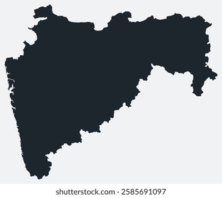 Maharashtra map. Just a simple border map. Shape of the state. Flat blank Maharashtra outline. Vector boundary illustration.