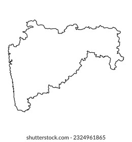 Maharashtra state map, administrative division of India. Vector illustration.