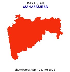 Maharashtra state map of India. Maharashtra map vector illustration. Maharashtra vector map on white background.