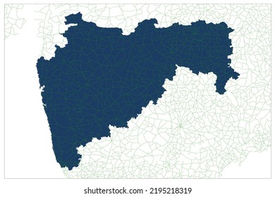 Maharastra India Road Coverage Area Vector map illustration on white background , Road area of Maharastra india