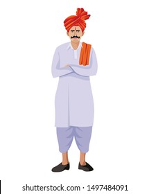 maharastrian man with feta and tilak standing