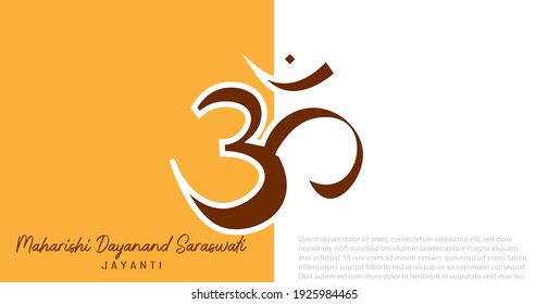 Maharishi Dayanand Saraswati Jayanti. vector illustration with OM symbol