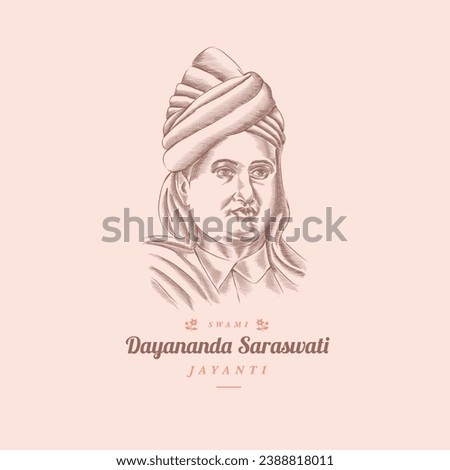 Maharshi Dayananda Saraswati Jayanti vector Illustration Greetings. 8 March birthday of Dayanand saraswati.