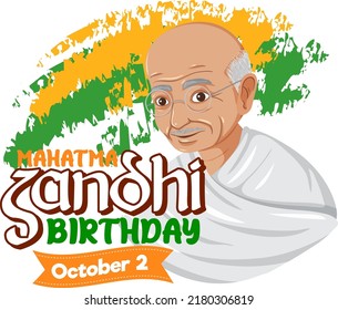 Mahatma Gandhi Birthday Banner Design illustration