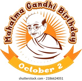 Mahatma Gandhi Birthday Banner Design illustration