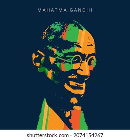 Mahatma Gandhi colorful Vector illustration Art, Gandhi Jayanti, indian freedom of India background