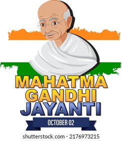 Mahatma Gandhi Day October 2 Banner Design illustration