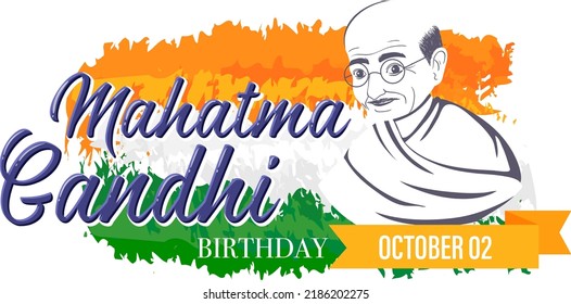 Mahatma Gandhi Day October 2 Banner Design illustration