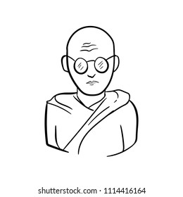 mahatma gandhi doodle icon outline
