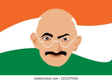 Mahatma Gandhi Face Flag Background Stock Vector (Royalty Free ...