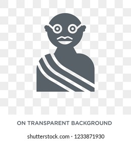 mahatma gandhi icon. Trendy flat vector mahatma gandhi icon on transparent background from india collection. 