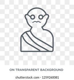 mahatma gandhi icon. Trendy flat vector mahatma gandhi icon on transparent background from india collection. High quality filled mahatma gandhi symbol use for web and mobile