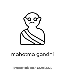mahatma gandhi icon. Trendy modern flat linear vector mahatma gandhi icon on white background from thin line india collection, editable outline stroke vector illustration