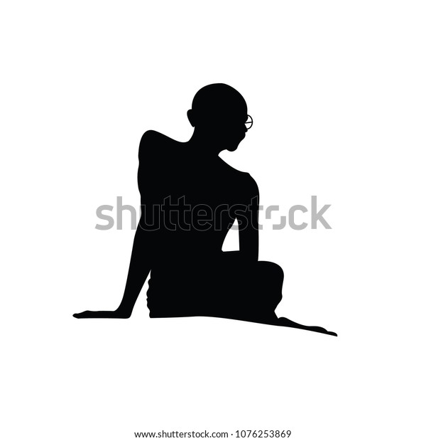 Mahatma Gandhi Indias Father Nation Sitting Stock Vector (Royalty Free ...