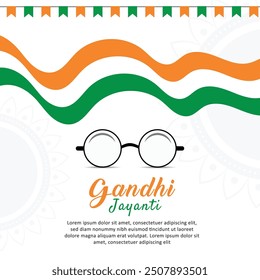 Mahatma gandhi jayanti. 2 october gandhi jayanti. birth anniversary of gandhi ji. national holiday in India. poster, banner template