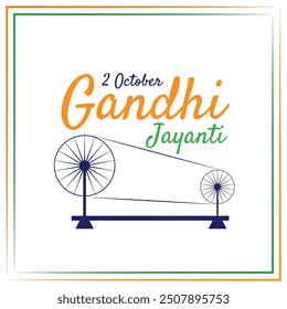 Mahatma gandhi jayanti. 2 october gandhi jayanti. national holiday in India. poster, banner template on white background