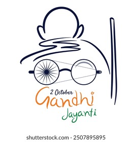 Mahatma gandhi jayanti. 2 october birth anniversary of mahatma gandhi. national holiday in India. poster, banner template