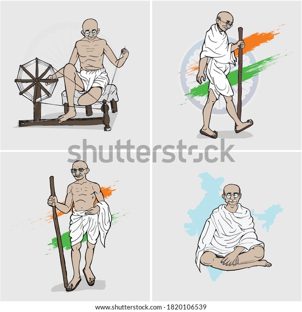 Mahatma Gandhi Jayanti 2 October Stock Vector (royalty Free) 1820106539 