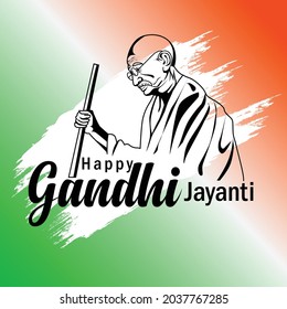 Mahatma Gandhi jayanti - 2021 2nd October with creative design vector illustration, Mohandas Karam Chandra Gandhi Birthday.	