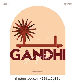 Mahatma Gandhi jayanti - 2nd October with creative concept illustration