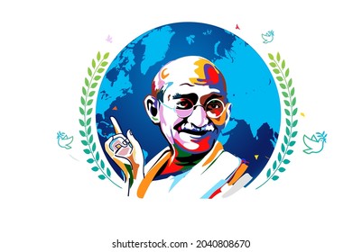 Mahatma Gandhi Jayanti birth day with International Day of Non Violence concept on 2 October