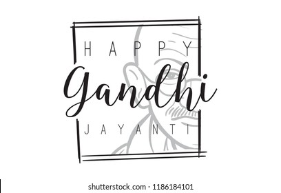 Mahatma Gandhi Jayanti - Birthday. 2nd of October. Indian national hero. Vector typography or logo design.