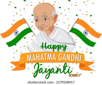 Mahatma Gandhi Jayanti Day Poster Illustration Stock Vector (Royalty ...