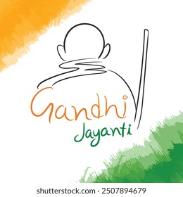 Mahatma gandhi jayanti. national holiday in India. sketch, drawing, poster, banner template. 2 october gandhi jayanti