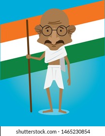 Mahatma Gandhi Ji vector illustration, Indian freedom fighter