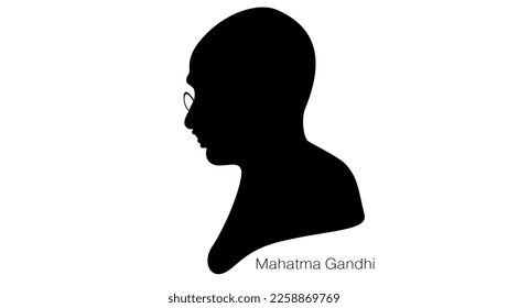 Mahatma Gandhi silhouette, high quality vector