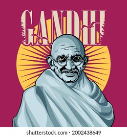 Mahatma Gandhi Vector Art Ilustration Stock Vector (Royalty Free ...