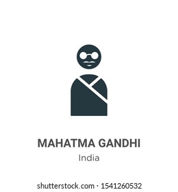 Mahatma gandhi vector icon on white background. Flat vector mahatma gandhi icon symbol sign from modern india collection for mobile concept and web apps design.