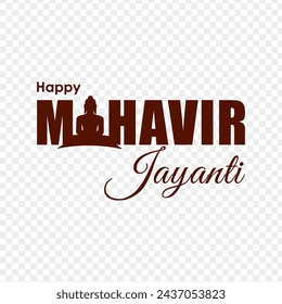 Mahavir Jayanti calligraphy with transparent background