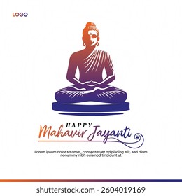 Mahavir Jayanti Celebration | Jain Festival | Lord Mahavir Illustration