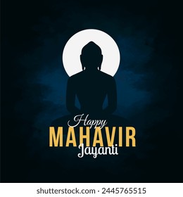 Mahavir Jayanti Festival card Design. eng means Mahavir Jayanti.