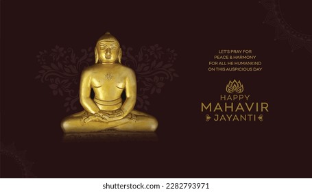 Mahavir Jayanti, Illustration des religiösen Festivals von Mahavir in Jainism, Social Media Digital Post, Vektordesign-Vorlage
Geburt von Mahaveer