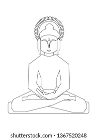 Mahavira/Gautama Buddha line art illustration vector image