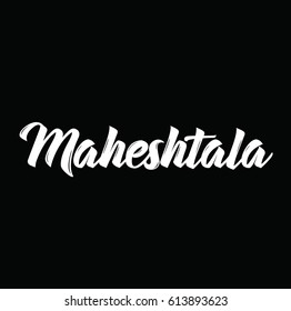 maheshtala, text design. Vector calligraphy. Typography poster. Usable as background.