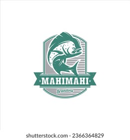 Mahi Mahi Dorado Green Fish Logo Design Vector Image