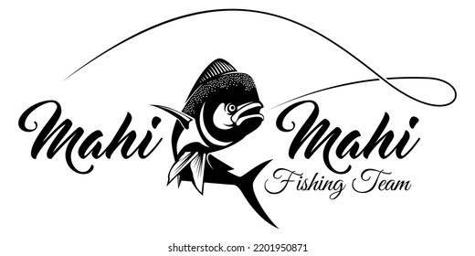 Mahi mahi fish fishing logo isolated background. modern vintage rustic logo design. great to use as your any fishing company logo and brand