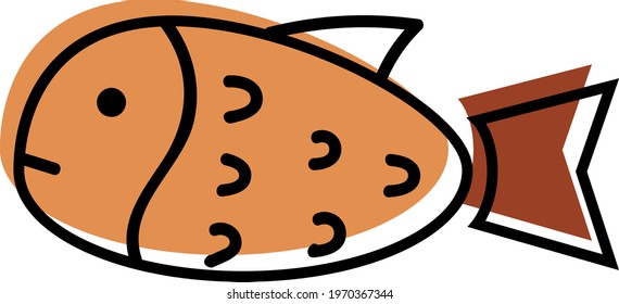 Mahi mahi fish, icon illustration, vector on white background