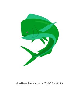 Mahi Mahi Fish Seafood Vector Illustration, Isolated